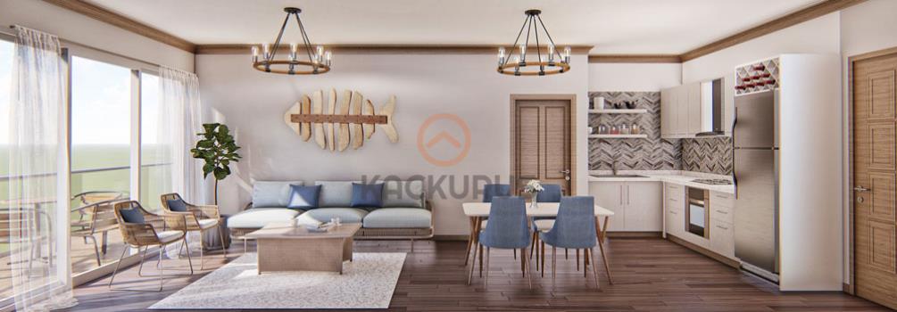 Luxuriöse 1+1 Wohnung Zum Verkauf am Long Beach Strand mit Meerblick