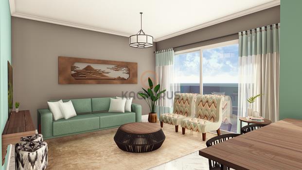 شقة 1+1 فاخرة للبيع في إسكيلي لونغ بيتش بإطلالة رائعة على البحر الأبيض المتوسط