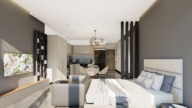 شقة ستوديو بمساحة 46 متر مربع للبيع في مجمع فاخر في إسكيلي لونغ بيتش – فرصة استثمارية بإطلالة فريدة على البحر الأبيض المتوسط