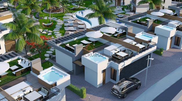 Villa Jumeau 3+1 de Luxe à Vendre à Girne | Vie Paisible Entourée par la Nature