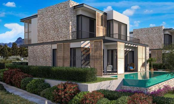 Nowoczesny i luksusowy projekt willi w Ozanköy, Kirenia, otoczony przyrodą, z tureckimi aktami własności